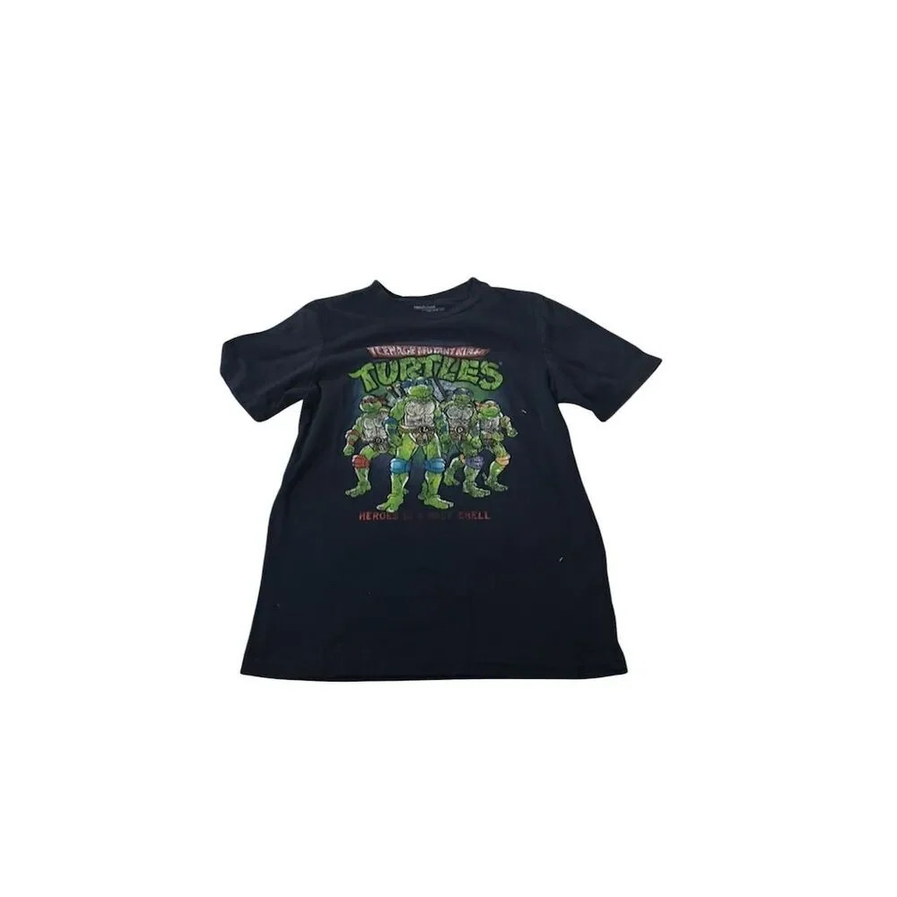 Nickelodeon TMNT Boys' Graphic T-Shirt Black Size M Short Sleeve Casual
#076